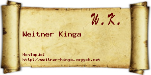 Weitner Kinga névjegykártya